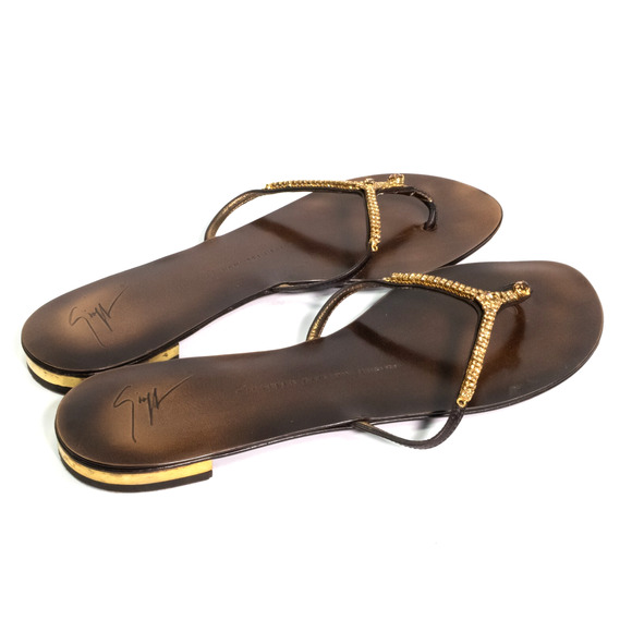 Giuseppe Zanotti Womens Fancy Bling Stone Thong Sandals Size 8.5 - Picture 8 of 12